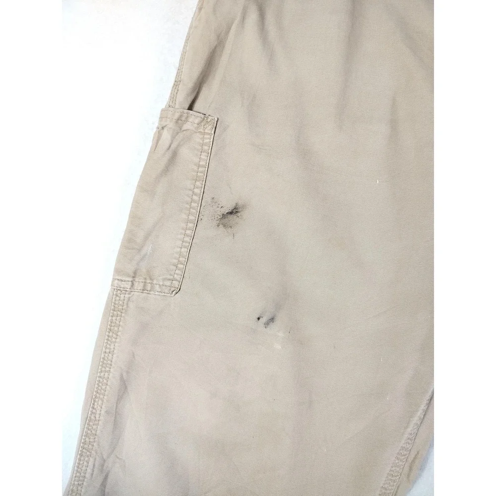 Carhartt Pants Mens 38 Khaki‎ Dungaree Fit Carpenter Workwear Utility